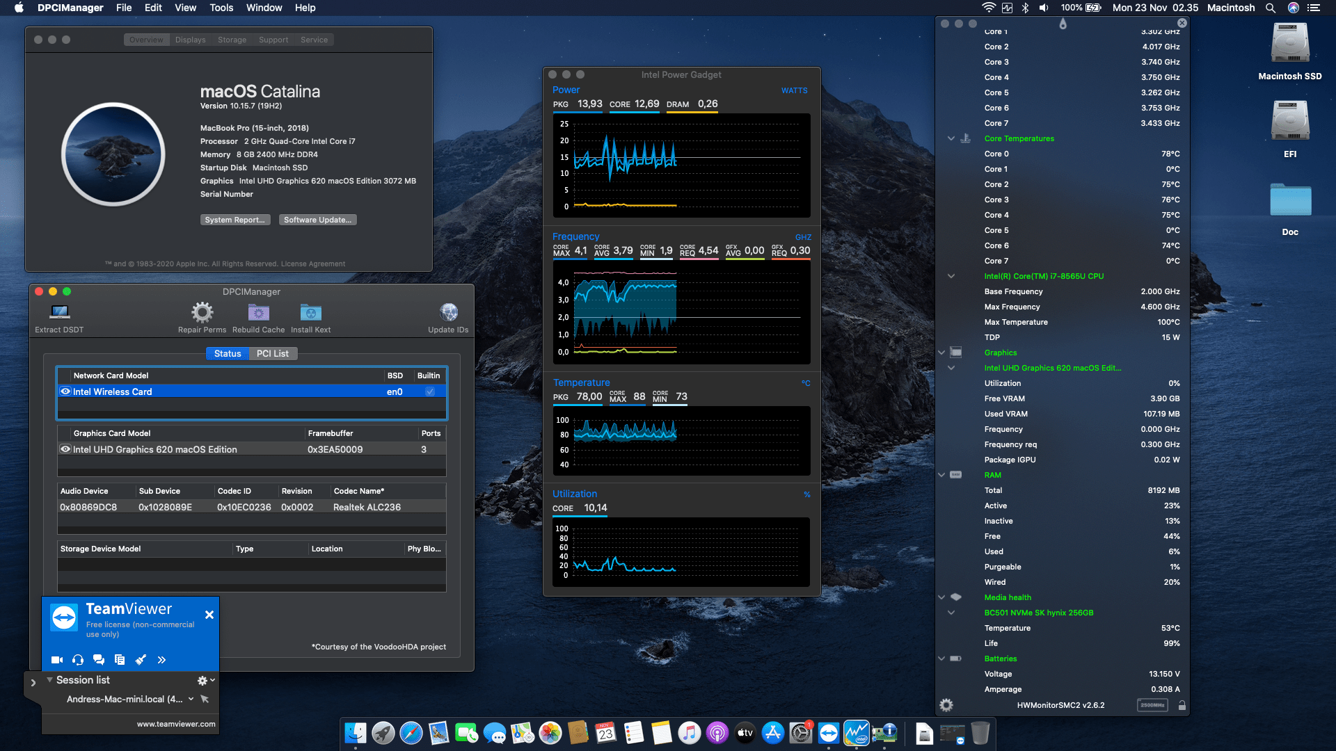 Success Hackintosh macOS Catalina 10.15.7 Build 19H2 in Dell Inspiron 14 5482